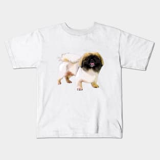 Pekingese Dog Adorable Pekinese Puppy Face Kids T-Shirt